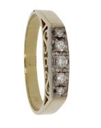 Art Deco stijl 14k gouden dames ring 5 briljant diamanten, Sieraden, Tassen en Uiterlijk, Antieke sieraden, Ophalen of Verzenden