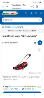 Einhell accu grasmaaier met garantie, Ophalen, Zo goed als nieuw