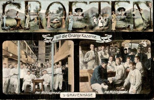 Den Haag - Oranje Kazerne - Middagmaal, Verzamelen, Ansichtkaarten | Nederland, Ongelopen, Zuid-Holland, Voor 1920, Ophalen of Verzenden
