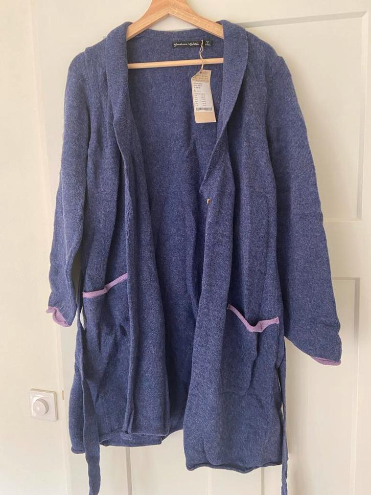 Gudrun Sjõdén wollen vest met ceintuur - XL - Nieuw!, Kleding | Dames, Grote Maten, Nieuw, Trui of Vest, Blauw, Ophalen of Verzenden