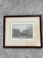 Gravure Schleusenbrücke Hamburg Ingelijst Antiek Stadsgezich, Ophalen of Verzenden