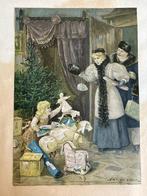 Gravure print LB Siebert. Vroege kerstverrassing. Met lijst., Ophalen of Verzenden