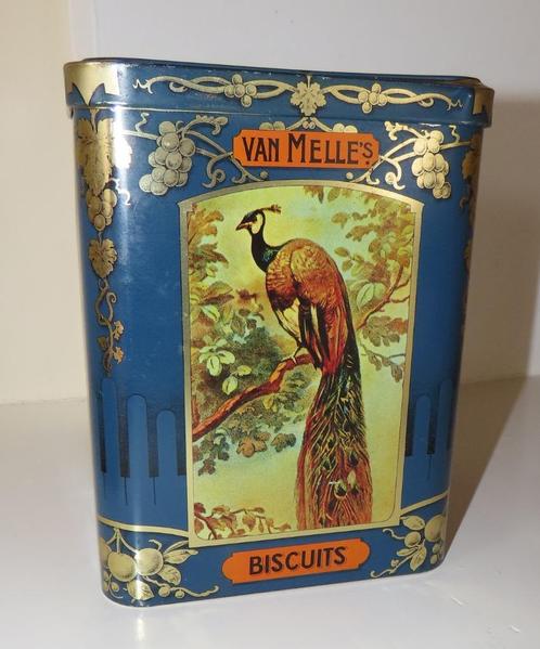 Antiek koekjesblik van Melle, Verzamelen, Blikken, Gebruikt, Koek(jes), Overige merken, Verzenden
