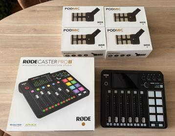 Complete podcastset: Rodecaster pro 2 + 4 PodMics + acc.  beschikbaar voor biedingen