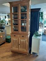 Prachtige smalle teakhouten buffetkast, Ophalen, 200 cm of meer, Glas, 50 tot 100 cm