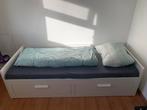 Witte BRIMNES bedbank van IKEA met 2 lades 80x200 cm, Ophalen, Wit, Tweepersoons, Zo goed als nieuw