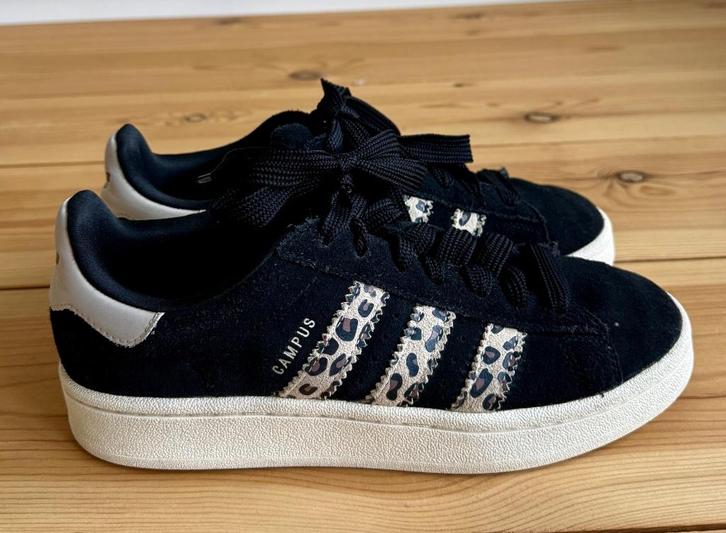 Adidas Sneakers - Campus Black Leopard Zwart  - Maat 39 1/3, Kleding | Dames, Schoenen, Zo goed als nieuw, Sneakers of Gympen