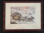 Anton Pieck Postkoets op sneeuw, Ophalen of Verzenden