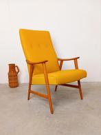 Vintage jaren 70 fauteuil geel, Deens design, Deens vintage jaren 60 70, 75 tot 100 cm, Zo goed als nieuw, Hout