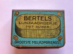 Bertels Lijnzaadkoekje met suiker lucifers houder blikje, Verzamelen, Blikken, Ophalen of Verzenden, Gebruikt, Overige