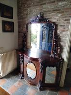 Prachtig antiek notenhouten dressoir met spiegel, Antiek en Kunst, Antiek | Spiegels, Ophalen