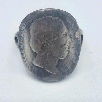 Zilveren ring Willem III 1864 beschikbaar voor biedingen