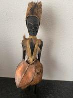 Afrikaans Houten Beeld met Vachtdetails - Handgesneden Kunst, Ophalen of Verzenden