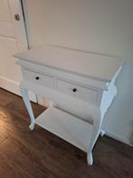 Witte Haltafel / Sidetable wit, Ophalen, Gebruikt, 50 tot 100 cm, 25 tot 50 cm