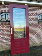 Nette hardhouten achterdeur 82,7x211,5cm., Ophalen, 80 tot 100 cm, 200 tot 215 cm, Glas