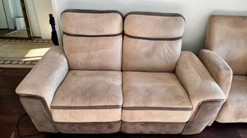 Tweepersoons Relaxbank - Beige Stof beschikbaar voor biedingen