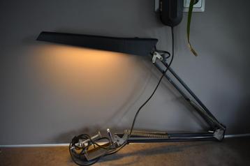 Bureau lamp zwart vintage met zwanen hals kap beschikbaar voor biedingen
