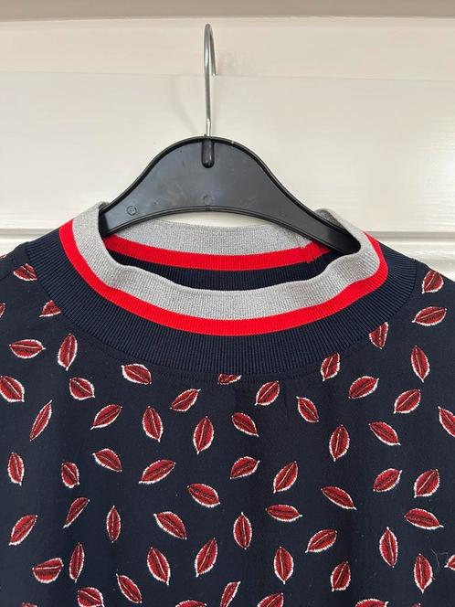 Co’couture blouse, donkerblauw-rood-zilver maat L, Kleding | Dames, Blouses en Tunieken, Zo goed als nieuw, Maat 42/44 (L), Blauw