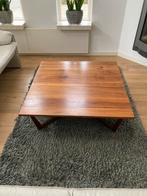 Massief notenhouten salontafel, Huis en Inrichting, Tafels | Salontafels, Ophalen, 50 tot 100 cm, Vierkant, 50 tot 100 cm