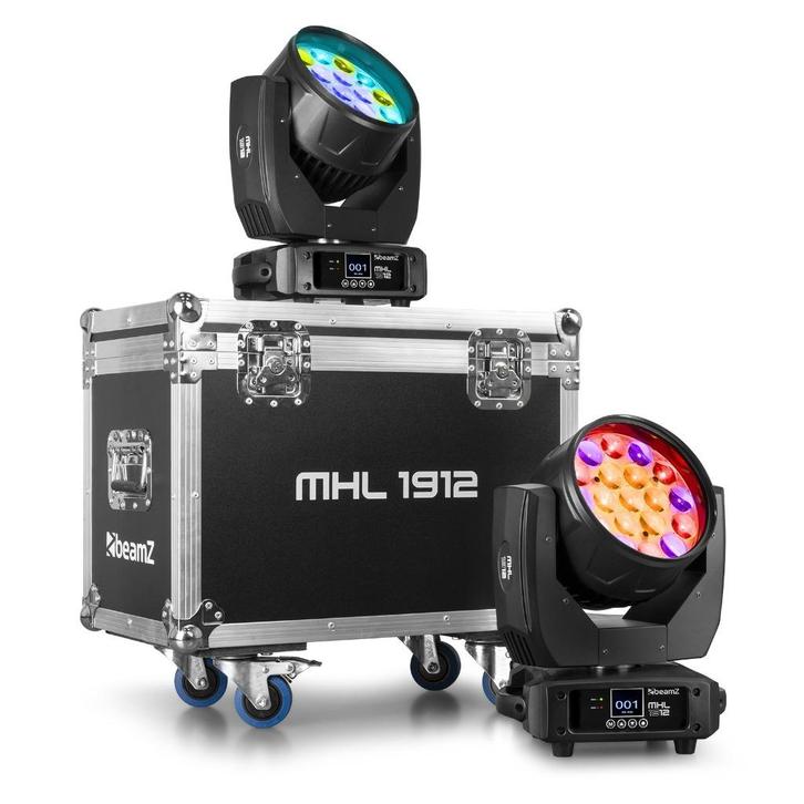 Beamz MHL1912 LED Wash Moving Head met flightcase, Muziek en Instrumenten, Licht en Laser, Nieuw, Licht, Geluidgestuurd, Kleur
