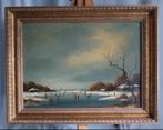 Oud paneel - Hollandse winter - 1920, Antiek en Kunst, Kunst | Schilderijen | Klassiek, Ophalen