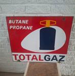 Origineel Frans emaille bord Total Gaz dubbelzijdig, Antiek en Kunst, Antiek | Emaille, Ophalen of Verzenden