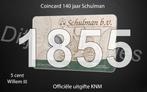 140 jaar Schulman in coincard KNM - 5 cent 1855 zilver, Postzegels en Munten, Munten | Nederland, Ophalen of Verzenden, Koning Willem III