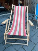 Vintage Strandstoel Hout Inklapbaar, Ophalen, Gebruikt, Hout, Inklapbaar