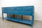 Chinese kast side table Dressoir Blauw, Oosters,landelijk, Nieuw, Ophalen of Verzenden, 150 tot 200 cm