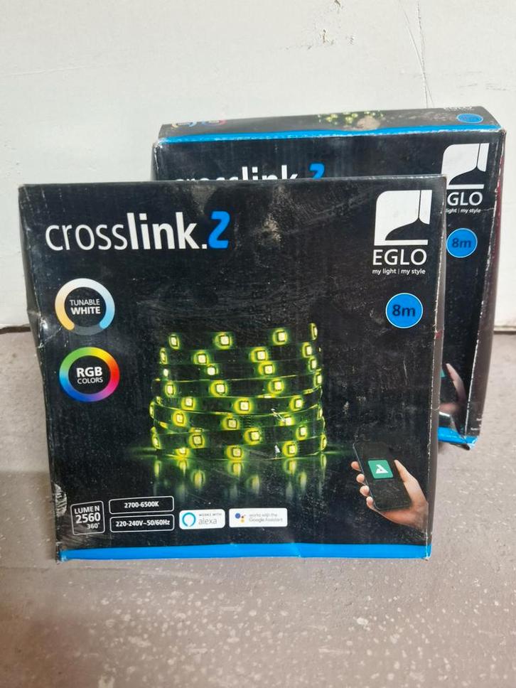 EGLO Crosslink 2 LED strip – 2x 8 meter – RGB + smart, Tuin en Terras, Buitenverlichting, Nieuw, Kunststof, Minder dan 50 watt
