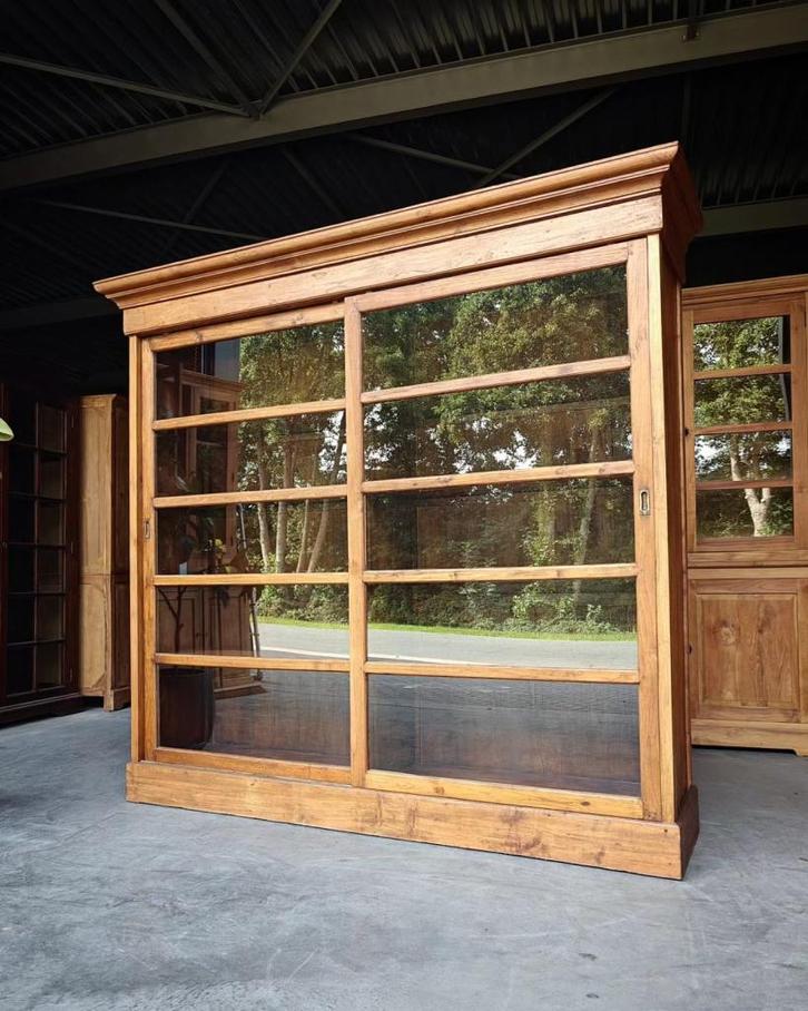 Antieke teakhouten winkelkast | Museumkast #2159, Antiek en Kunst, Antiek | Meubels | Kasten, Ophalen of Verzenden