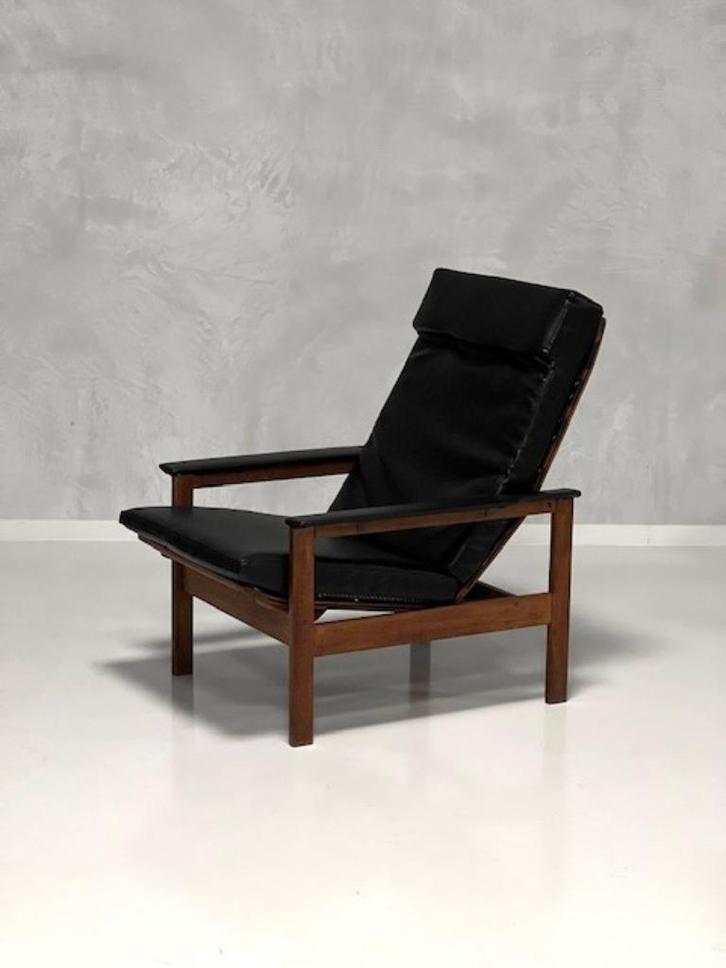 Beaufort fauteuil George van Rijck vintage design jaren 60, Huis en Inrichting, Fauteuils, Gebruikt, Hout, Leer, 50 tot 75 cm