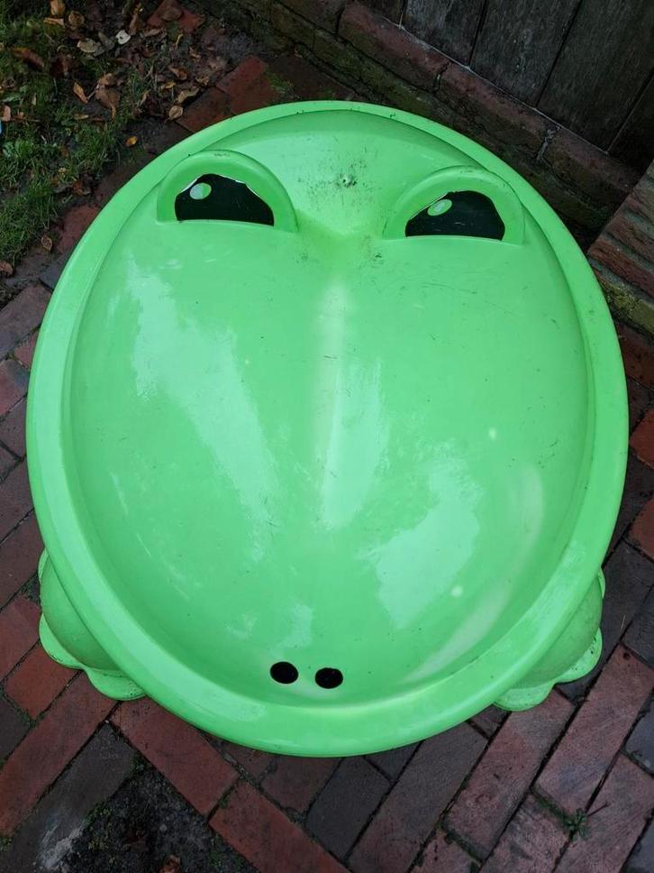 Zandbak met deksel (Freddy de Kikker, Welkoop), Kinderen en Baby's, Speelgoed | Buiten | Zandbakken, Gebruikt, Ophalen
