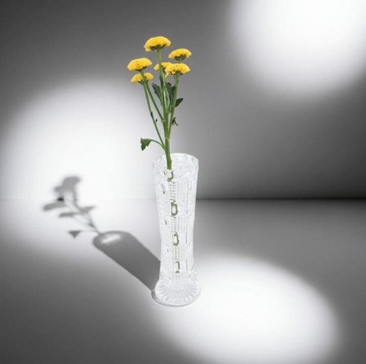 Vintage JOSKA Kristallen Vaas – Diamond Point Thumbprint, Antiek en Kunst, Antiek | Glas en Kristal, Ophalen of Verzenden