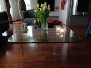 Design glazen salontafel, vierkant, Galotti Design Glass beschikbaar voor biedingen