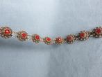 Antieke armband met carneool in 800 karaat zilver - ca. 1900, Sieraden, Tassen en Uiterlijk, Antieke sieraden, Ophalen of Verzenden