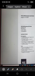 4 wildlandskaarten, Tickets en Kaartjes, Recreatie | Pretparken en Attractieparken, Drie personen of meer, Ticket of Toegangskaart