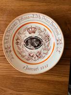 Herdenkingsbord / wandbord Juliana & Bernhard 1937, Antiek en Kunst, Ophalen of Verzenden