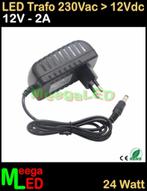 LED Trafo Voeding Adapter Driver - 230V > 12V - 2A = 24W - S, Ophalen of Verzenden, Nieuw, LEDtrafo