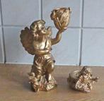 Engel kandelaar Reguitti design goudkleur Kerst engeltje, Overige materialen, Gebruikt, Ophalen of Verzenden, Kandelaar