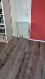 Glazen eethoek tafel met metalen poten Vidaxl, Ophalen, Gebruikt, 200 cm of meer, 50 tot 100 cm