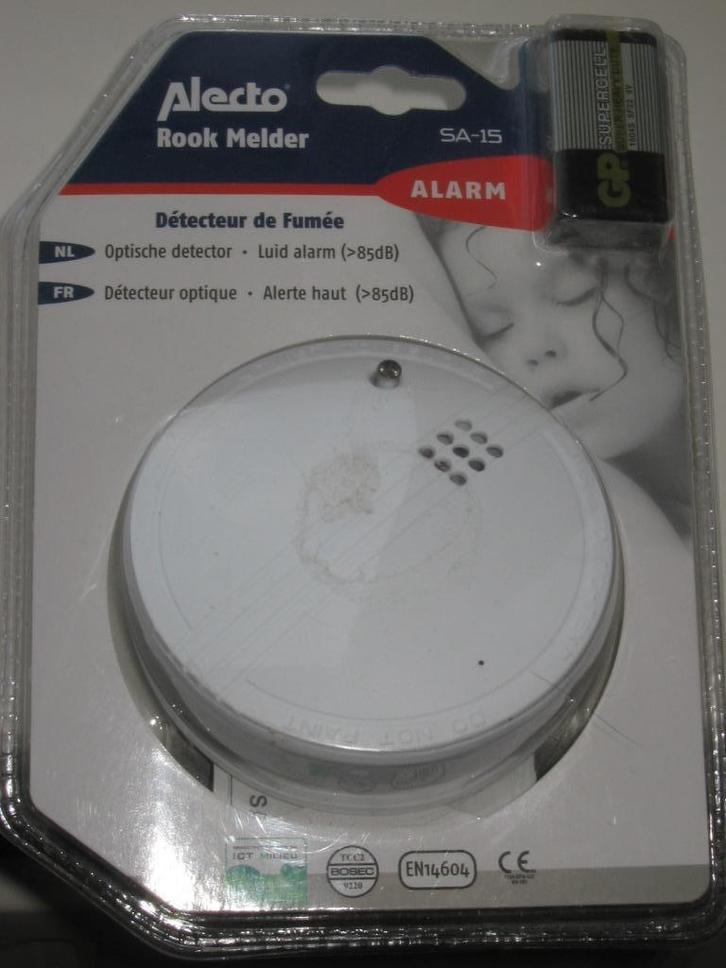 ROOKMELDER - NIEUW : Alecto SA-15 rookmelder., Doe-het-zelf en Verbouw, Alarmsystemen, Nieuw, Detector, Sensor of Melder, Rook