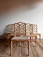 6 Faux Bamboo Chippendale stoelen vintage, Bruin, Vintage, Vintage, Zo goed als nieuw