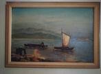 Schilderij: Boten op het water, Ophalen of Verzenden