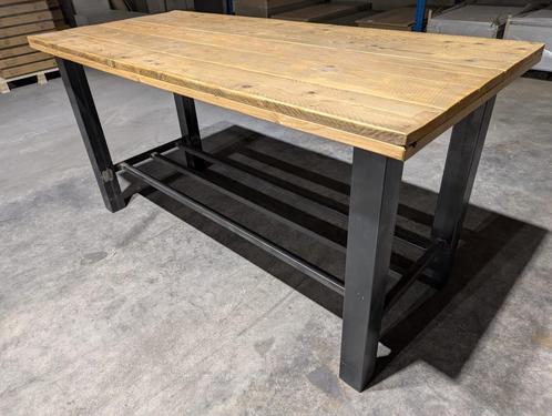 Statafel - Bartafel - Robuuste Tafel - Steigerhout - stalen, Huis en Inrichting, Tafels | Statafels, Zo goed als nieuw, Ophalen