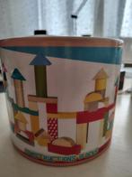 Houten bouwblokken - 40 stuks in 1 emmer - 2 emmertjes, Ophalen of Verzenden