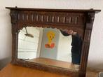Antieke houten hangspiegel, Antiek en Kunst, Antiek | Spiegels, Ophalen of Verzenden, Rechthoekig, 50 tot 100 cm, Minder dan 100 cm