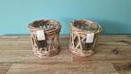 2 Rivera Maison Theelicht Houders Rattan, Ophalen of Verzenden, Zo goed als nieuw, Overige materialen, Minder dan 25 cm