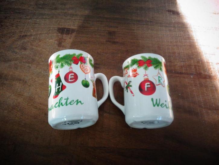 Frohe Weihnachten, 2 bekers kerst, Diversen, Kerst, Zo goed als nieuw, Ophalen of Verzenden