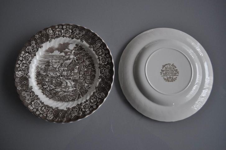 ZGAN Vintage borden met opdruk  British anchor ware , Antiek en Kunst, Curiosa en Brocante, Ophalen